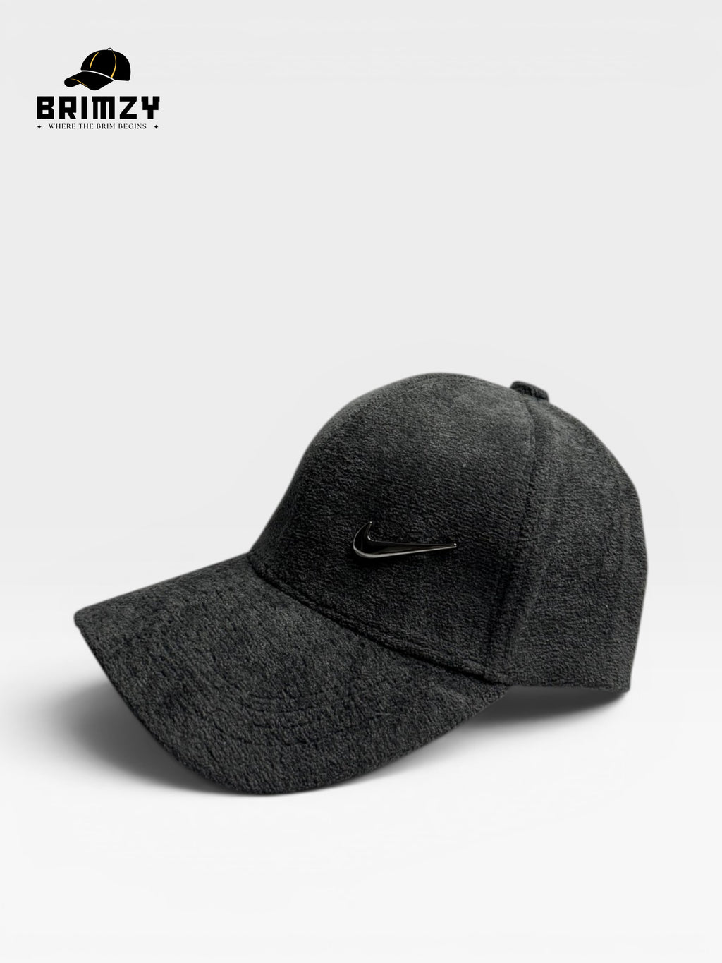 Imported Grey Wool Cap with Metallic Nike Logo