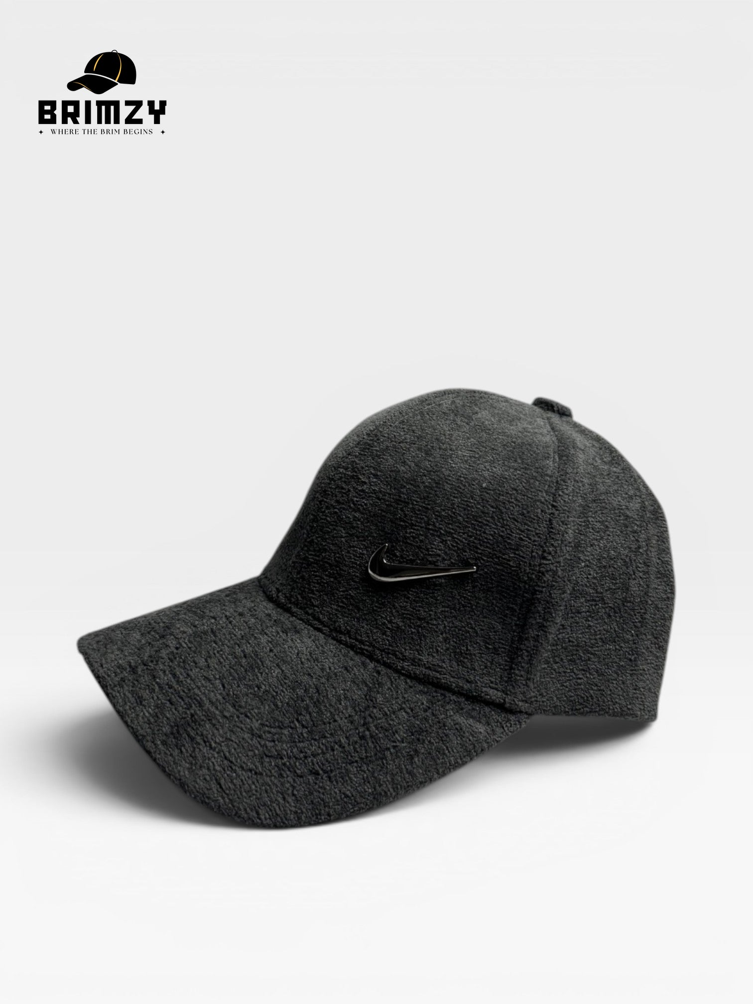 Imported Grey Wool Cap with Metallic Nike Logo