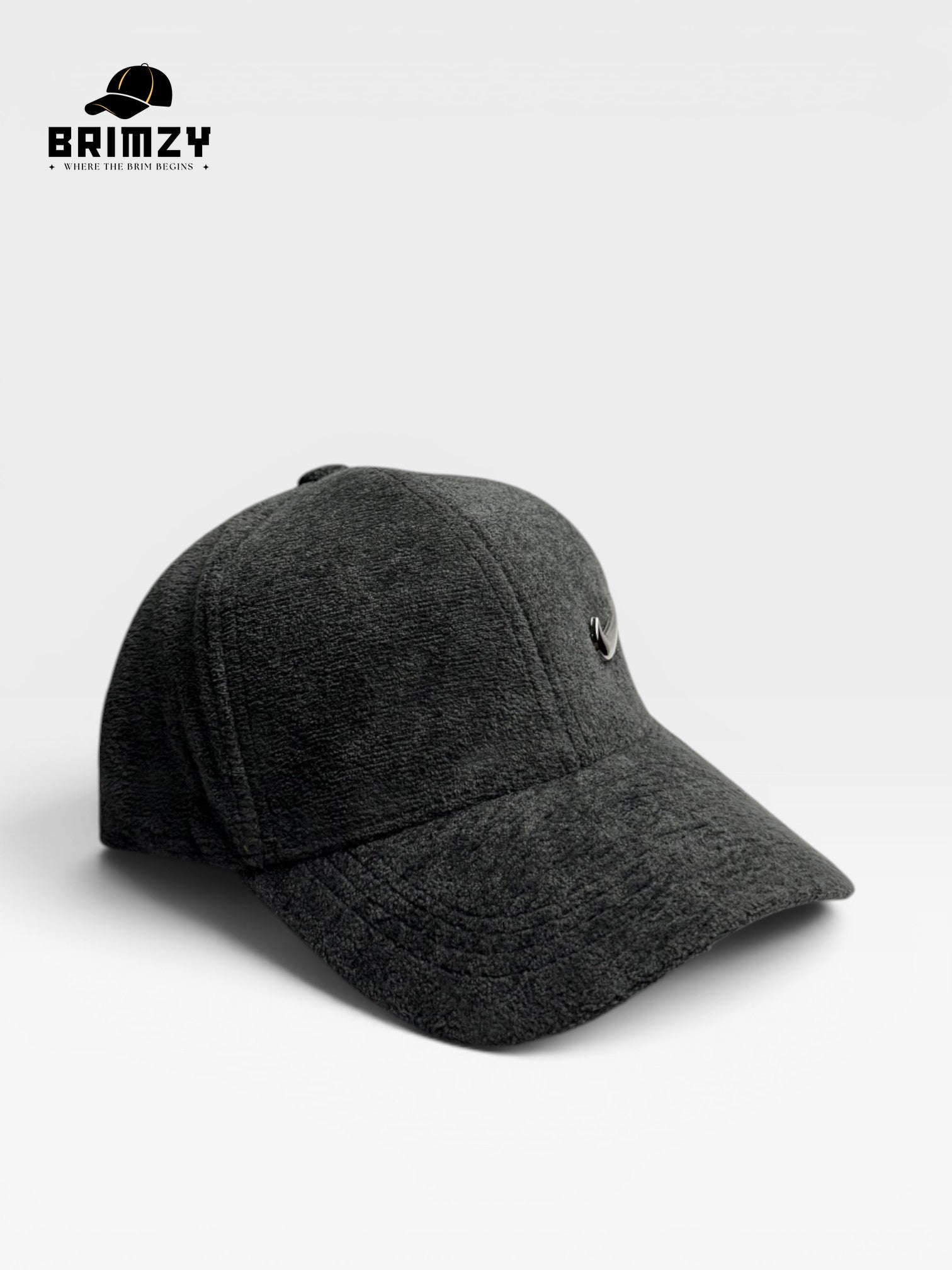 Imported Grey Wool Cap with Metallic Nike Logo
