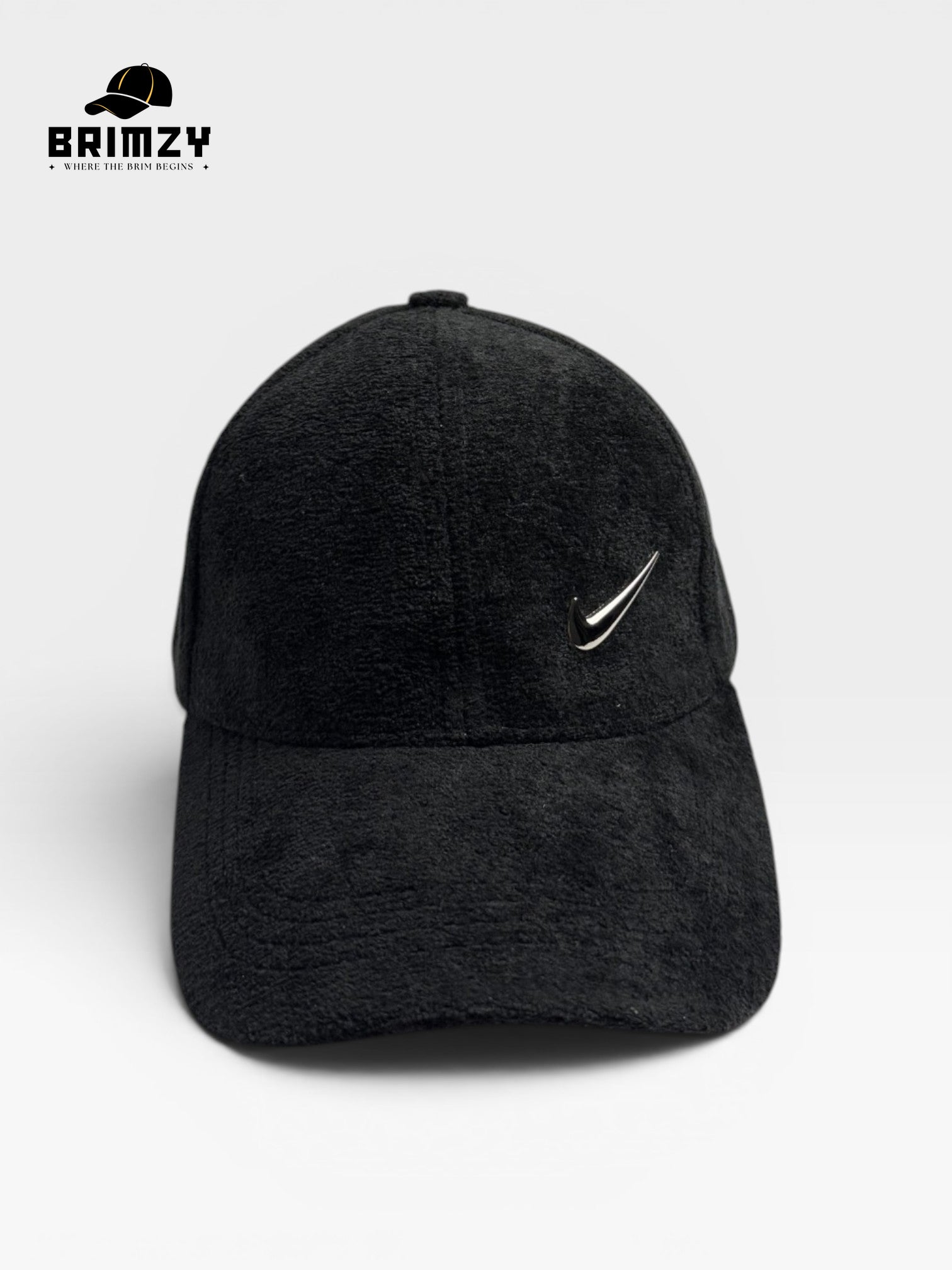 Imported Black Wool Cap with Metallic Nike Logo