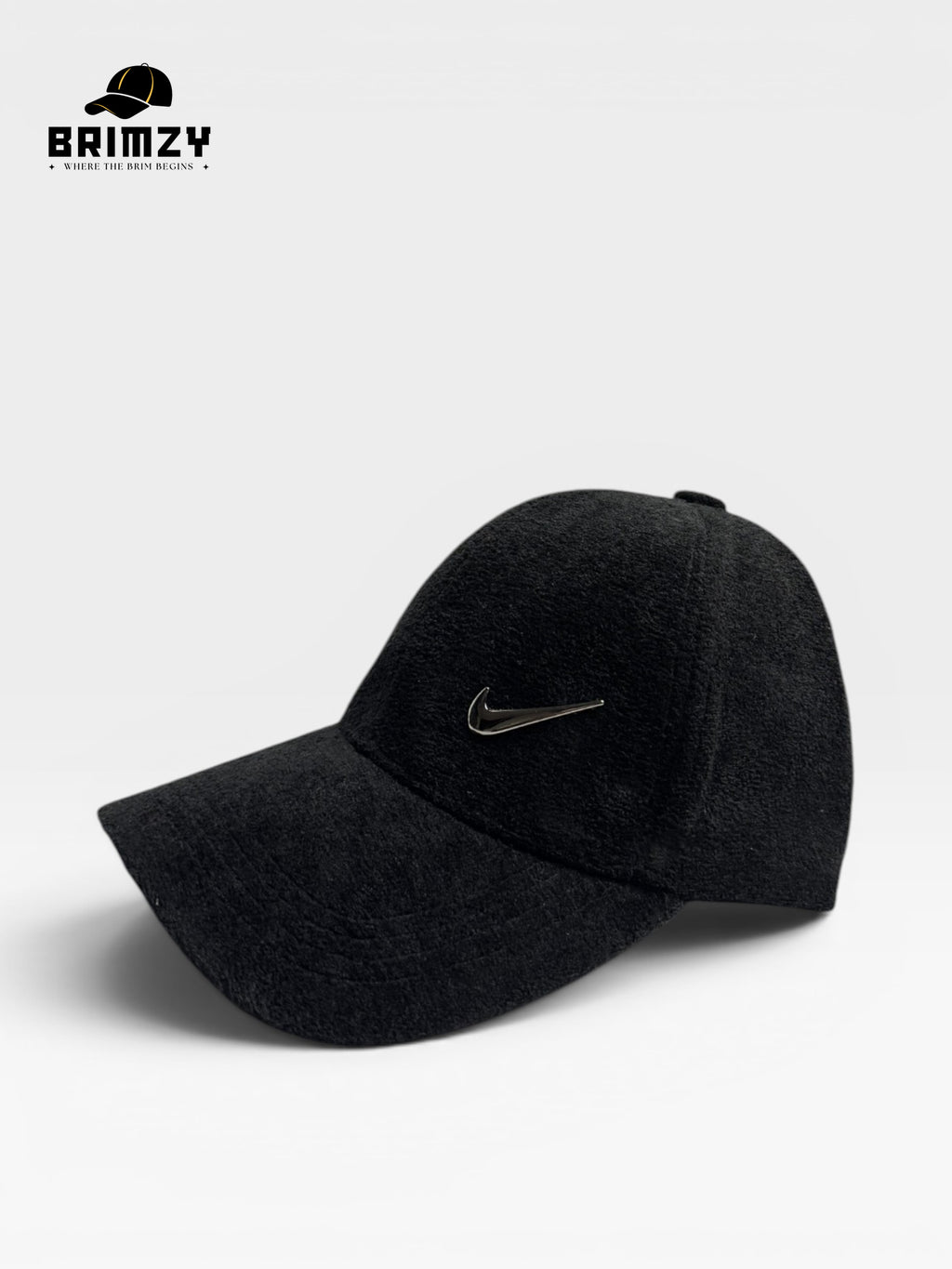 Imported Black Wool Cap with Metallic Nike Logo